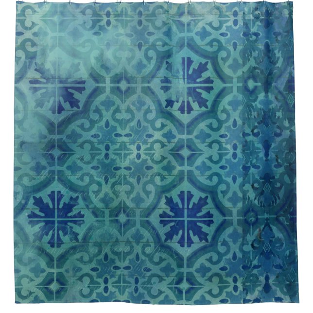 Cortina Para Box Farmhouse Russo Old Havana Pattern Beach (Frente)