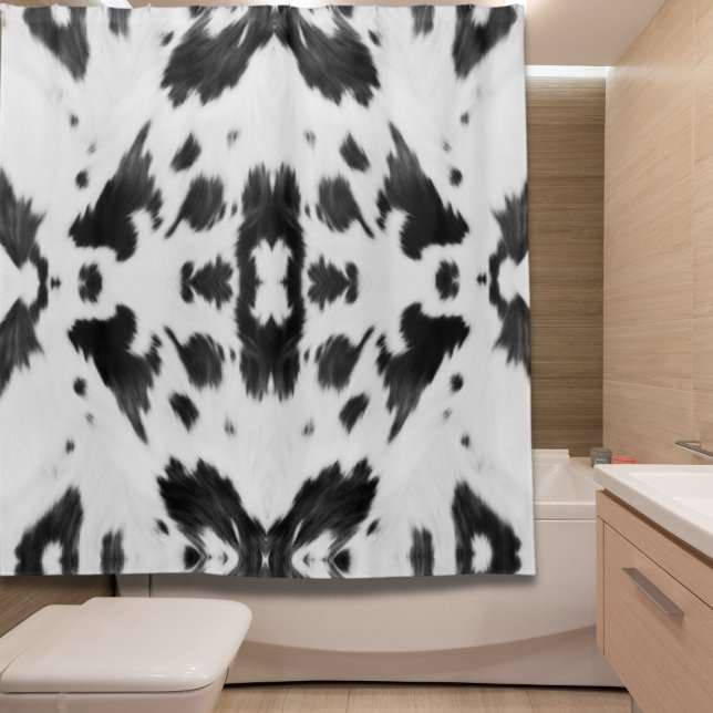 Cortina Para Box Farmhouse Russo Western Country Cowboy Impressão (Rustic Farmhouse Western Country Cowboy Cow Print Shower Curtain)