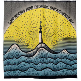 Cortina Para Box Farol personalizado suas próprias palavras mar per