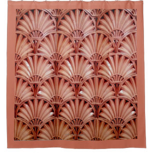 CORTINA PARA BOX FÃS DO ART DECO NO CREME DO PÊSSEGO