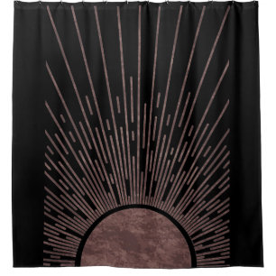 Cortina Para Box Fase Lunar Arco Abstrato Conjunto de Sol e Raios S