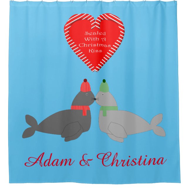 Cortina Para Box Fechos de Beijo de Natal bonitos personalizados (Frente)