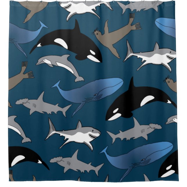 Cortina Para Box Felicidade da vida marinha (Frente)