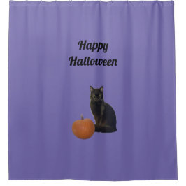 Cortina Para Box Feliz Halloween Black Cat Laranja Pumpkin Roxo