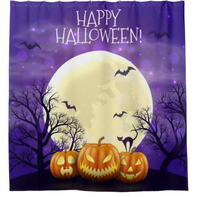 Cortina Para Box Feliz Halloween Scary Pumpkins (Frente)