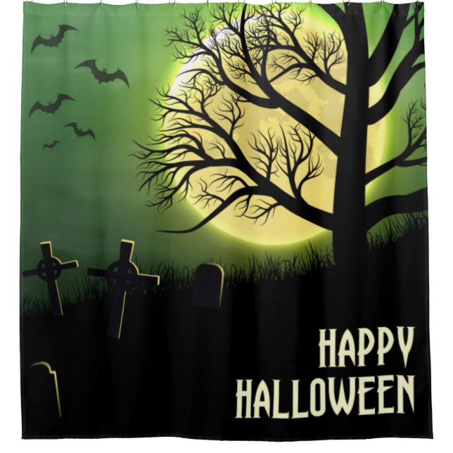 Cortina Para Box Feliz Halloween Spooky Graveyard (Frente)