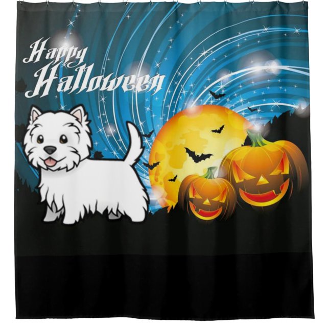 Cortina Para Box Feliz Halloween West Highland Terrier (Frente)