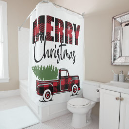 Cortina Para Box Feliz Natal - Caminhão de Xadrez Russo