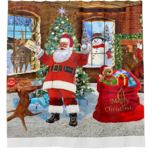 Cortina Para Box Feliz Natal do Papai Noel (Frente)