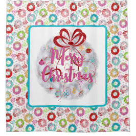 Cortina Para Box Feliz Natal Frota de Alumínio Retro Natal