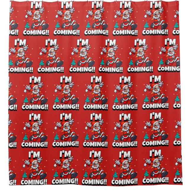 Cortina Para Box Feliz Natal Humoroso do Papai Noel (Frente)