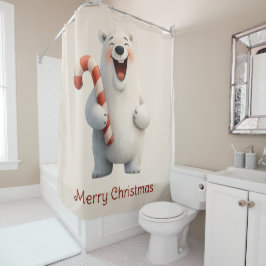 Cortina Para Box Feliz Natal Urso Polar Fofo Design