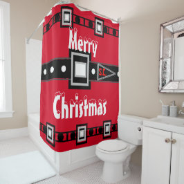 Cortina Para Box Feliz Natal Vermelho Preto 
