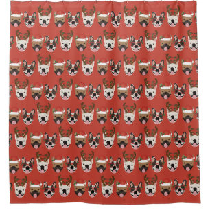 Cortina Para Box Feliz Woofmas Bolsas Francesas Cabeças de Natal