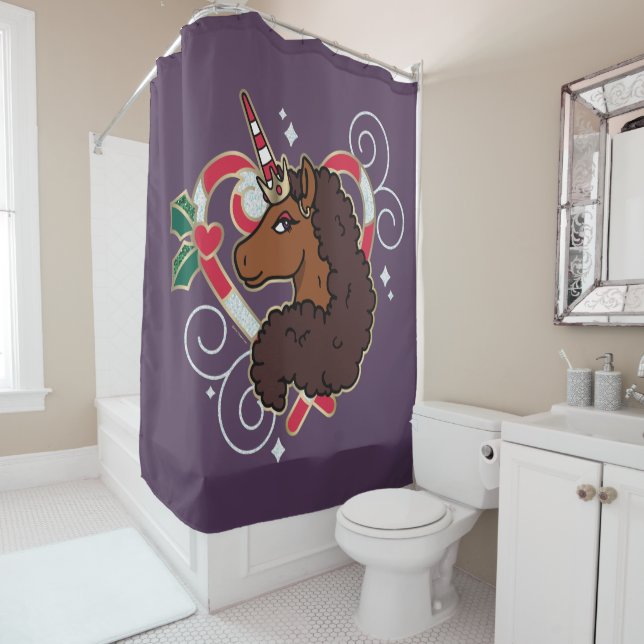 Cortina Para Box Feriado Cardíaco do Carneiro Afro Unicorn Candy (In Situ)