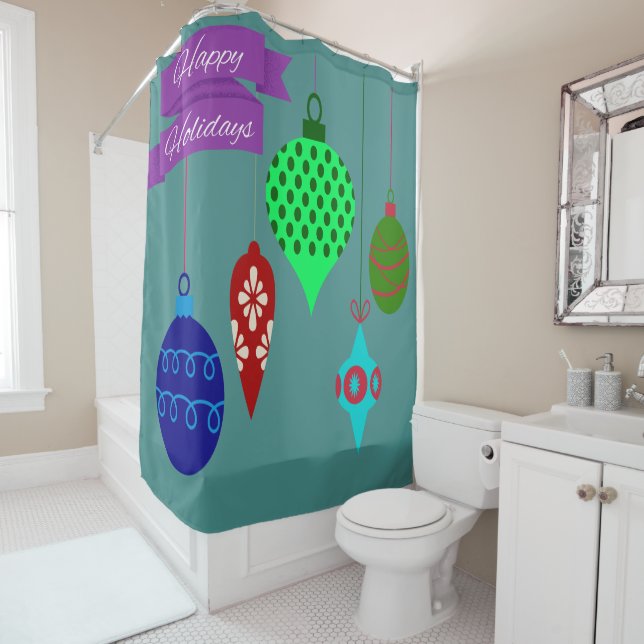 Cortina Para Box Feriados Felizes e Ornamentos de Travamento Banner (In Situ)