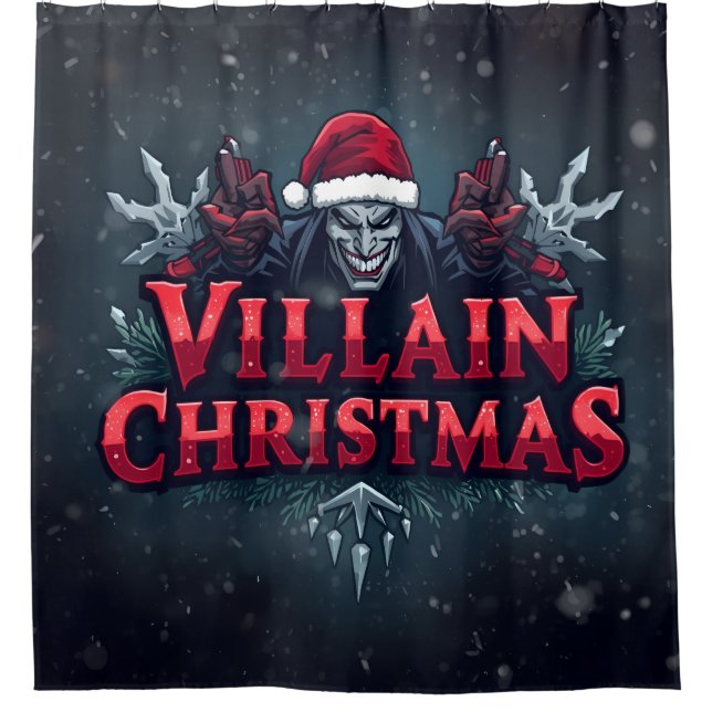 Cortina Para Box Festive Villain Shower Curtain for Christmas (Frente)