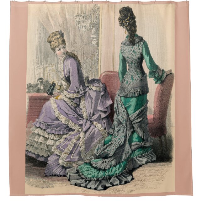 Cortina Para Box Fevereiro de 1877 impressão da moda vitoriana (Frente)