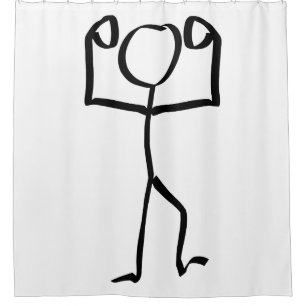 Cortina Para Box Figura Stickman Ilustração Vencedora, Arte de Uma