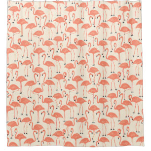 Cortina Para Box Flamingo Caprichoso Pôr do Sol Tropical no Banhe