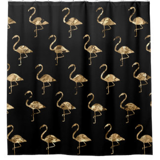 Cortina Para Box Flamingo Metálico Dourado