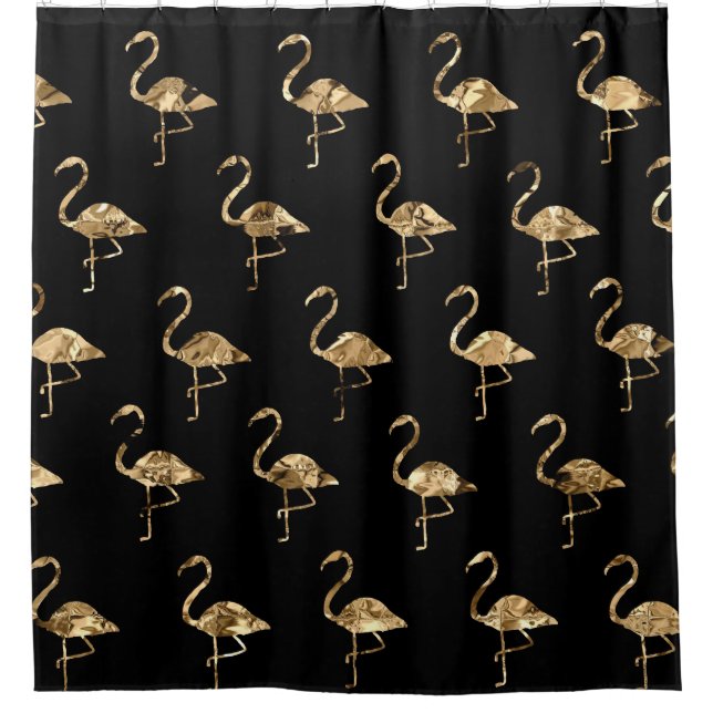 Cortina Para Box Flamingo Metálico Dourado (Frente)