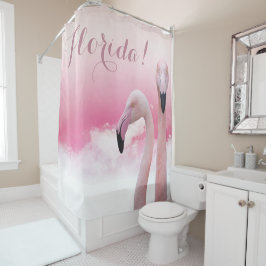 Cortina Para Box Flamingos Rosa Flóridos