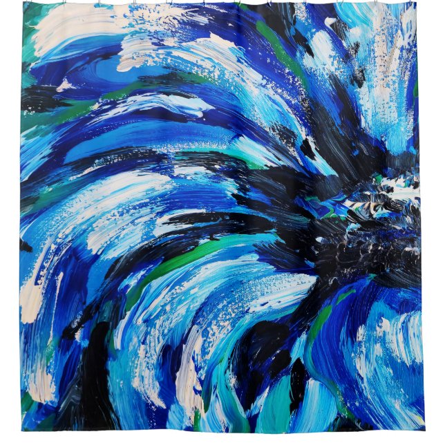 Cortina Para Box Fleur bleue (Frente)