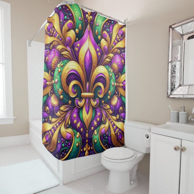 Cortina Para Box fleur de lis mardi gras (In Situ)