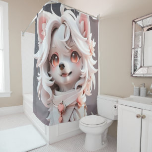 Cortina Para Box Floffy Pink E White Puppy