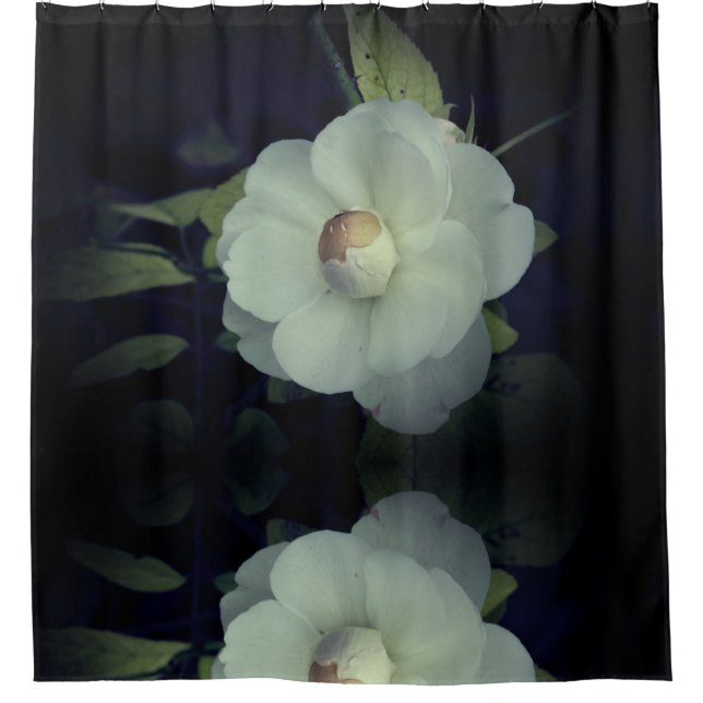 Cortina Para Box Flor branco (Frente)