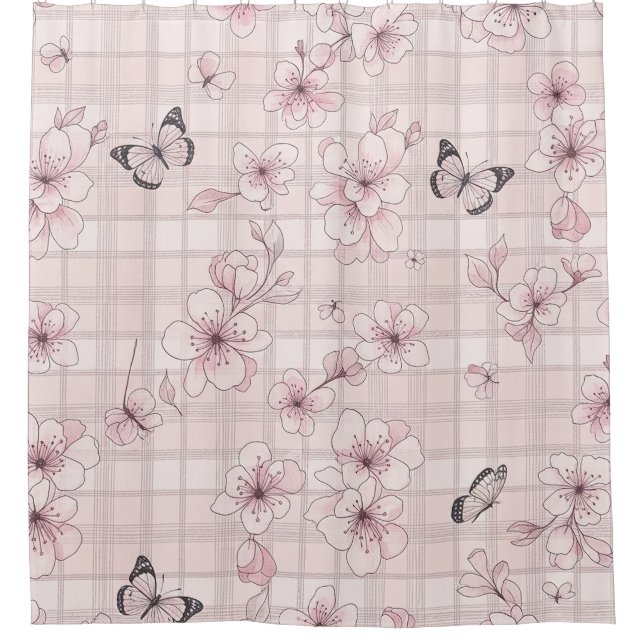 Cortina Para Box Flor de Borboleta Elegante (7) (Frente)