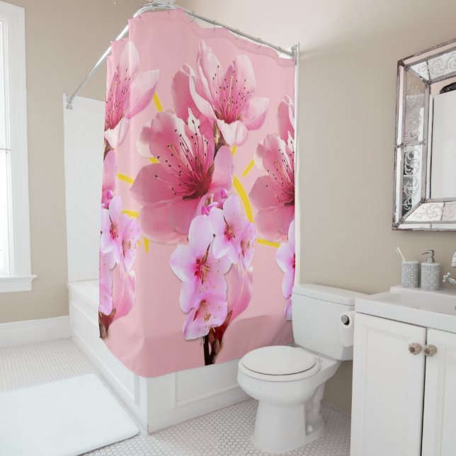 Cortina Para Box Flor de Cereja Japonês (In Situ)