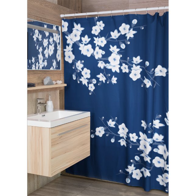 Cortina Para Box Flor de Cerejeira Naval Branco Clássico (Criador carregado)