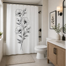 Flor de Preto e Branco Minimalista