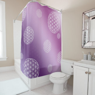 Cortina Para Box Flor de vida rosa e roxo