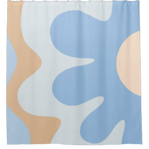 Cortina Para Box Flor Feliz Retro 60s Vibe Blue Pastel