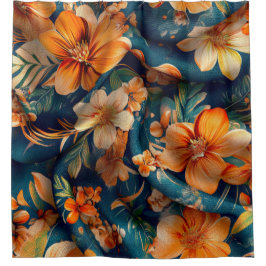 Cortina Para Box Flor Laranja