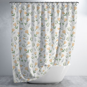 Cortina Para Box Floral Amarelo escandinavo
