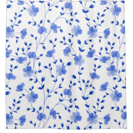 Cortina Para Box Floral de Margarida Azul do Céu Moderno 