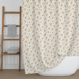 Cortina Para Box Floral Delicado Cottagecore Flores Silvestres Bege