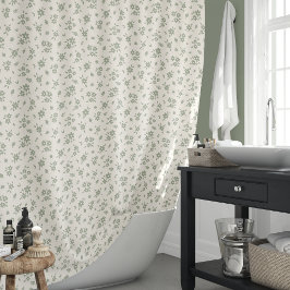 Cortina Para Box Floral Delicado Neutro Beige Sage Cottagecore