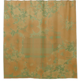 Cortina Para Box Floral e Xadrez Dourado e Rosa