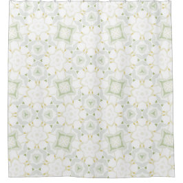 Cortina Para Box Floral Geométrico Neutro Suave