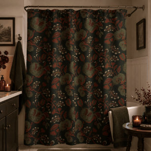 Cortina Para Box Floral Gótico Cottage Vintage Sombrio e Mal-humora
