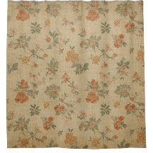 Floral Laranja Queimada e Verde Salvia Vintage