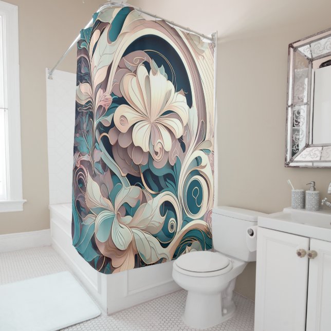 Cortina Para Box Floral Nouveau (In Situ)