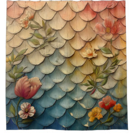 Cortina Para Box "Floral Ombre Scales de Sereia"