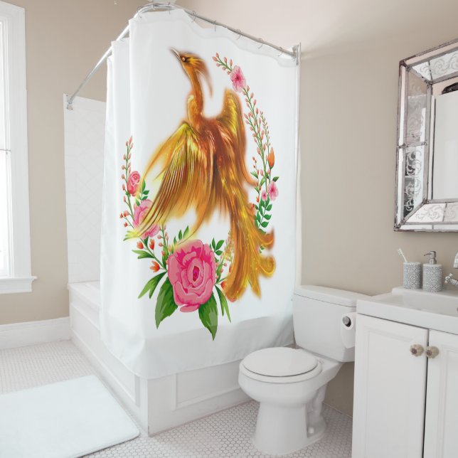 Cortina Para Box Floral Phoenix Nasce Da Fiery Ashes Fantasy (In Situ)