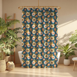 Cortina Para Box Floral Retro Groovy